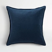 Indigo 20" Washed Organic Cotton Pillow with Feather Insert