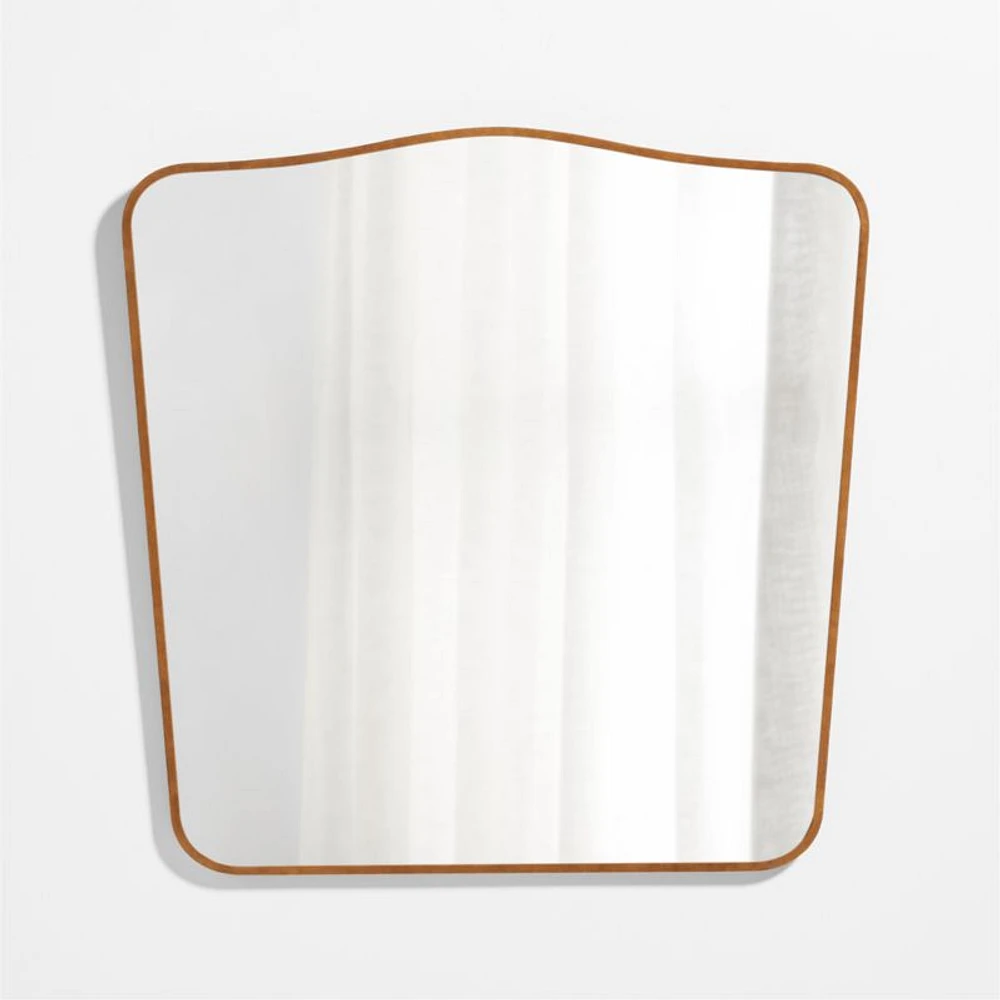 Briars Brown Suede Border Mantel Mirror by Jake Arnold 41"