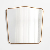 Briars Brown Suede Border Mantel Mirror by Jake Arnold 41"