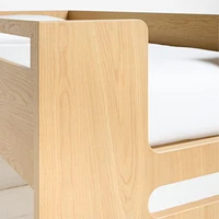 Bridgeman Natural Oak Wood Kids Twin Bunk Bed with Storage