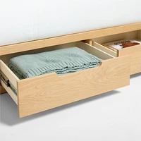 Bridgeman Natural Oak Wood Kids Twin Bunk Bed with Storage