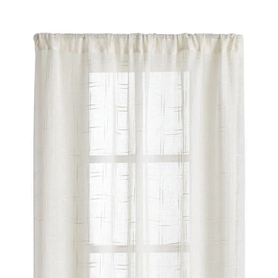 Briza 50"x96" Ivory Sheer Linen Curtain Panel