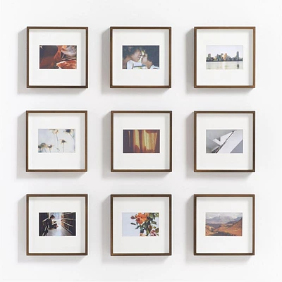 9-Piece Brushed Antique Bronze 4x6 Gallery Wall Frame Set