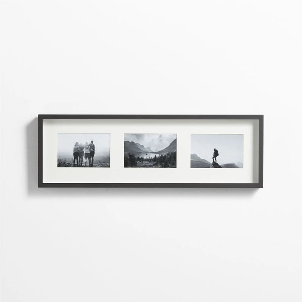 Brushed Black Triple 4x6 Picture Frame