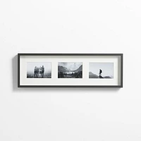 Brushed Black Triple 4x6 Picture Frame