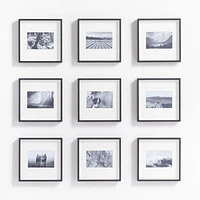 9-Piece Brushed Black 4x6 Gallery Wall Frame Set