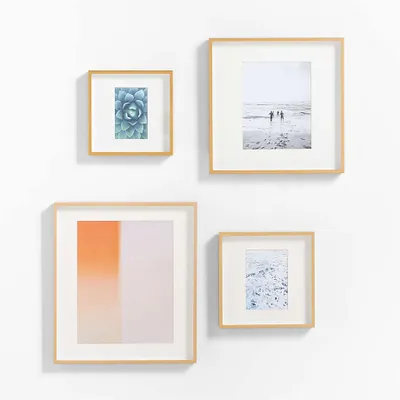 4-Piece Brushed Brass Gallery Wall Frame Set