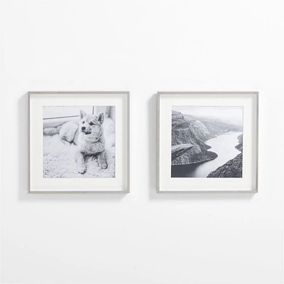 2-Piece Brushed Silver 11x11 Gallery Wall Frame Set