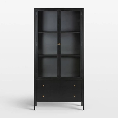 Bruno Black Metal Storage Display Cabinet