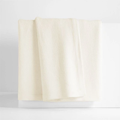 Brushed Organic Cotton Arctic Ivory King Bed Blanket