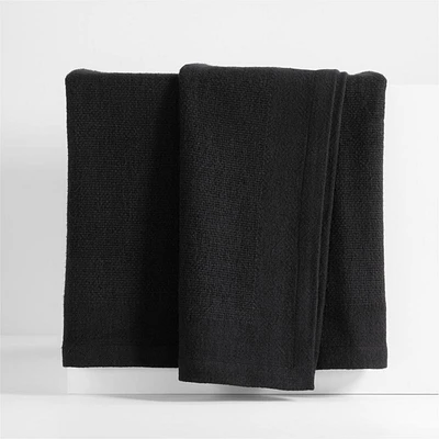 Brushed Organic Cotton Ink Black King Bed Blanket