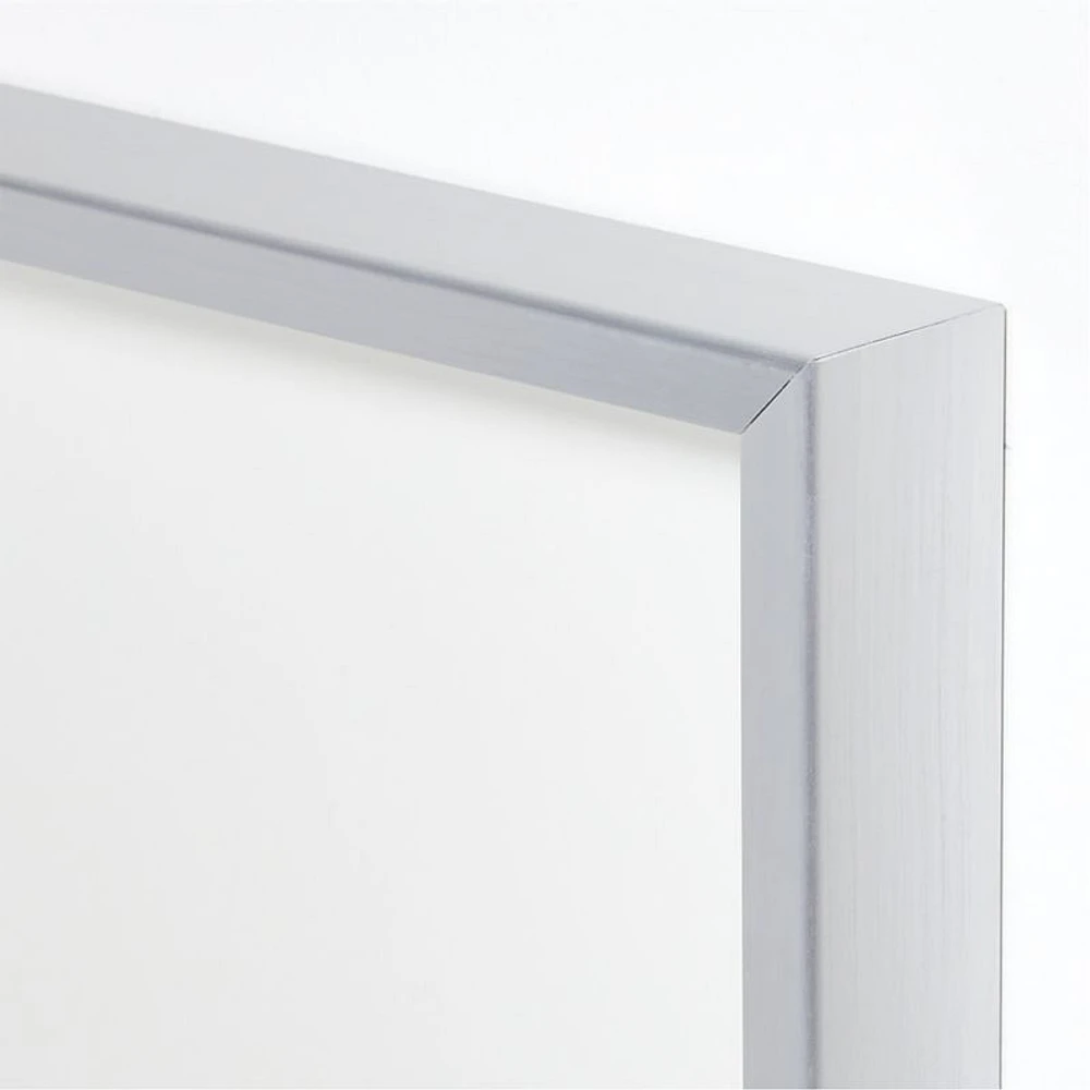 Brushed Silver Metal Picture Frame with White Mat 8x10