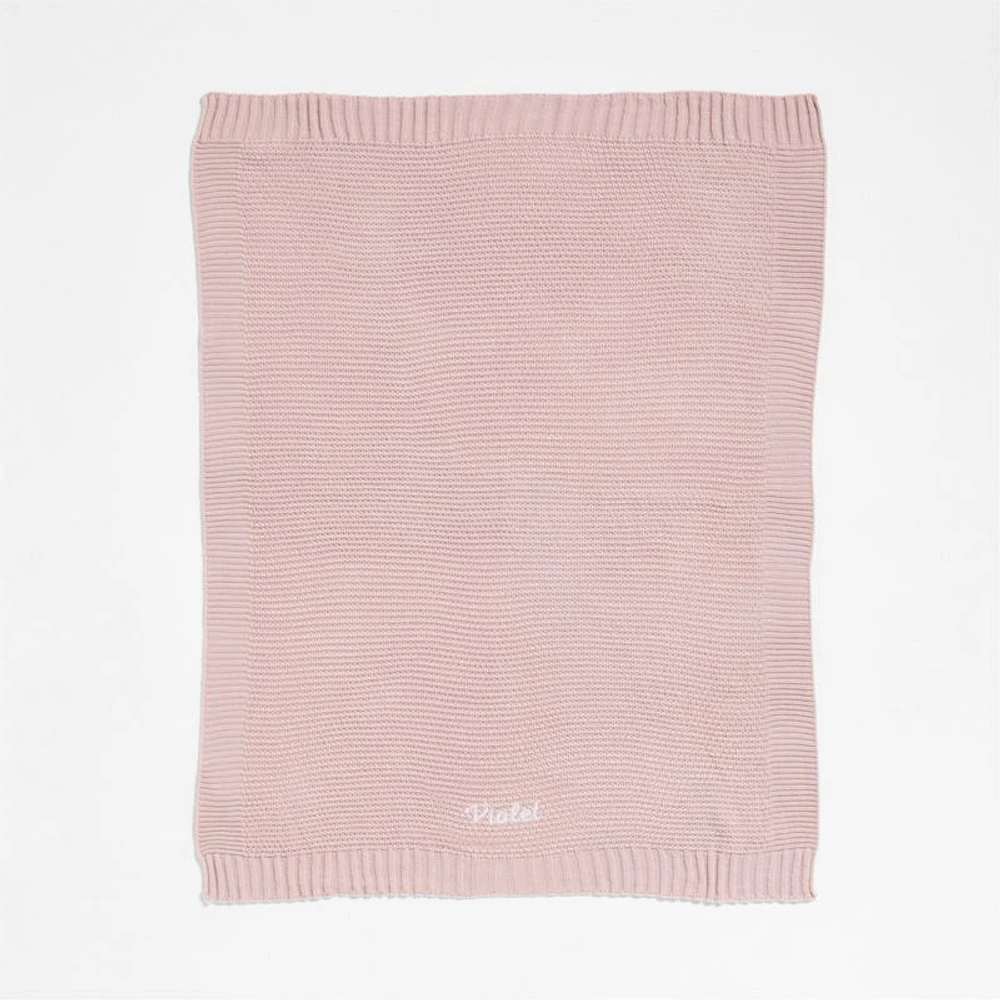 Bubble Knit Mauve Rose Baby Stroller Blanket