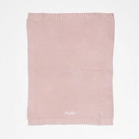 Bubble Knit Mauve Rose Baby Stroller Blanket