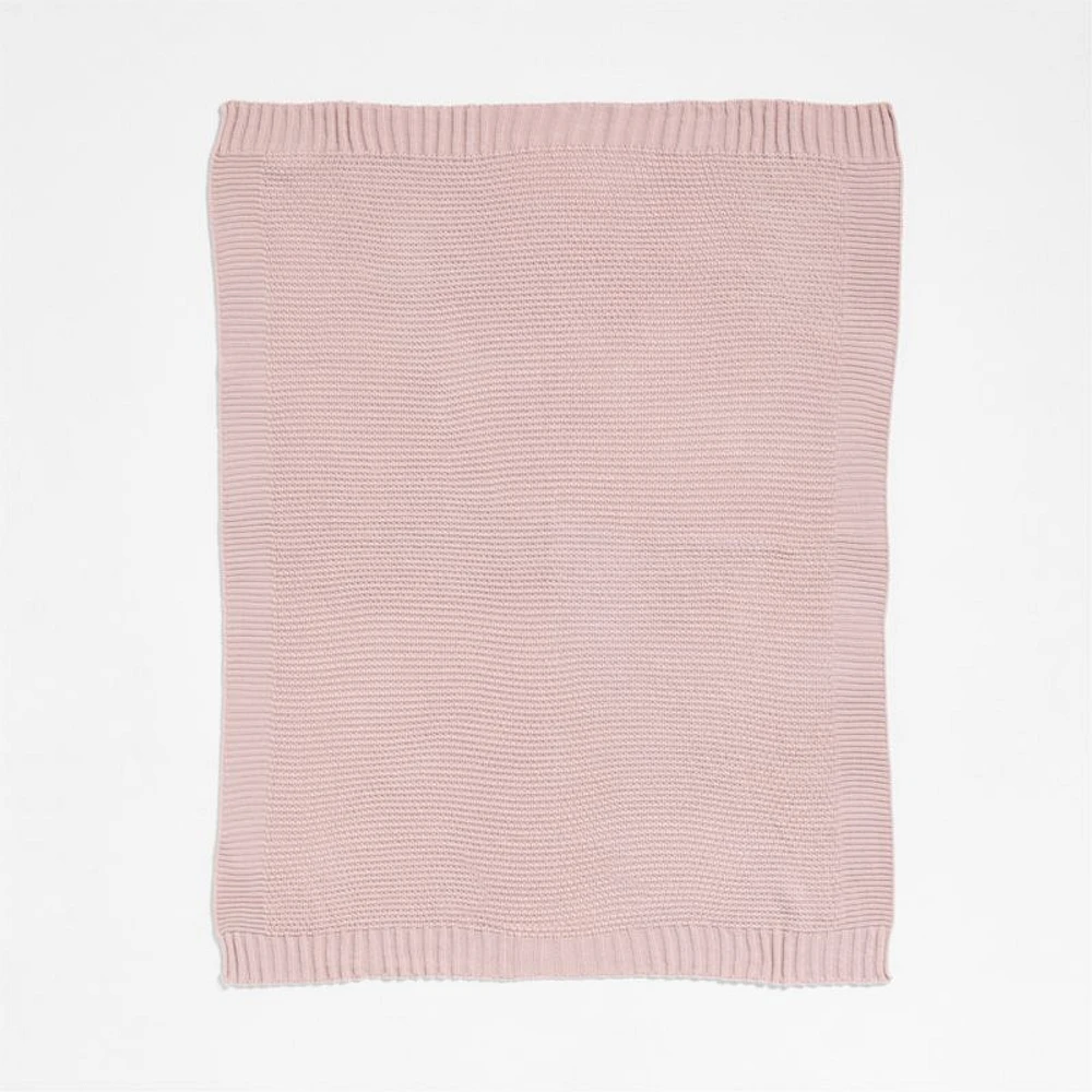 Bubble Knit Mauve Rose Baby Stroller Blanket