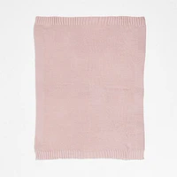 Bubble Knit Mauve Rose Baby Stroller Blanket