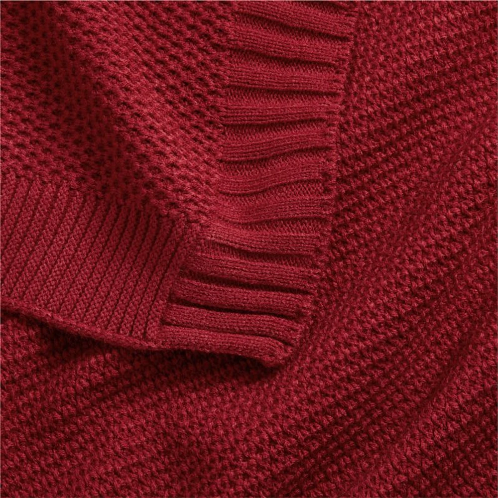 Bubble Knit Luminous Red Baby Stroller Blanket