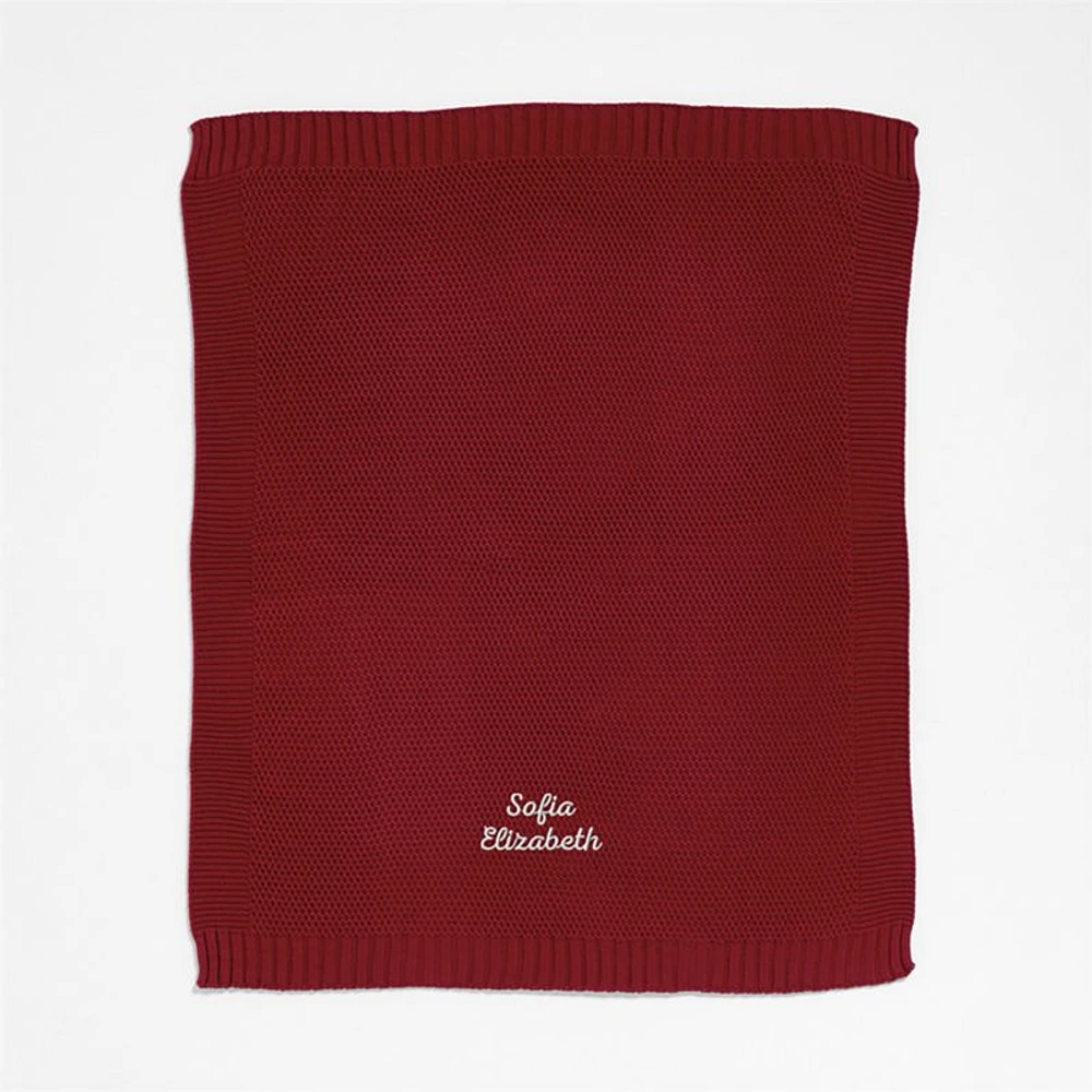 Bubble Knit Luminous Red Baby Stroller Blanket