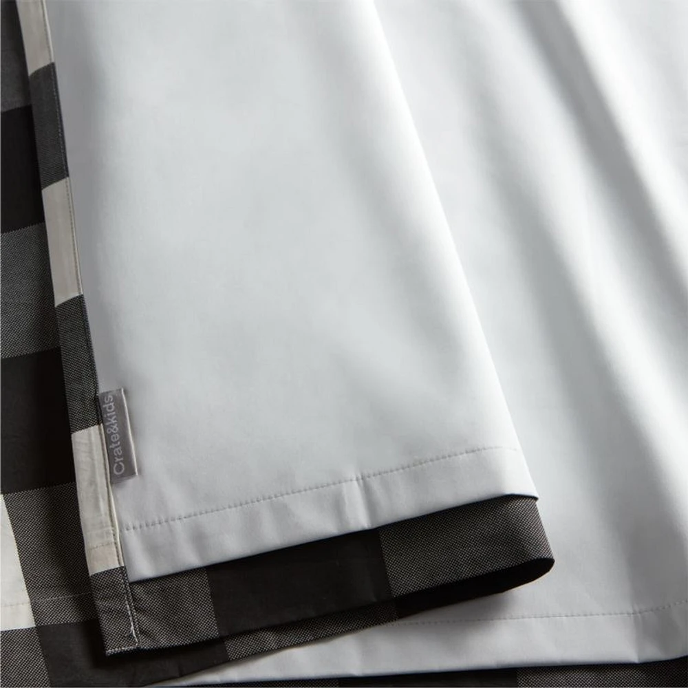 Black Buffalo Check Cotton Blackout Window Curtain Panel 44"x63"