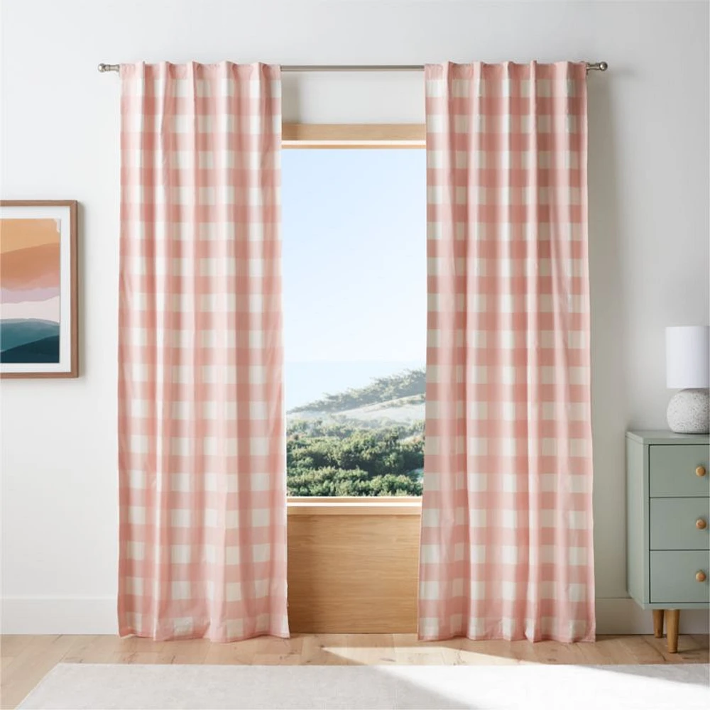 Buffalo Check Cotton Blackout Window Curtain Panel 44"x63
