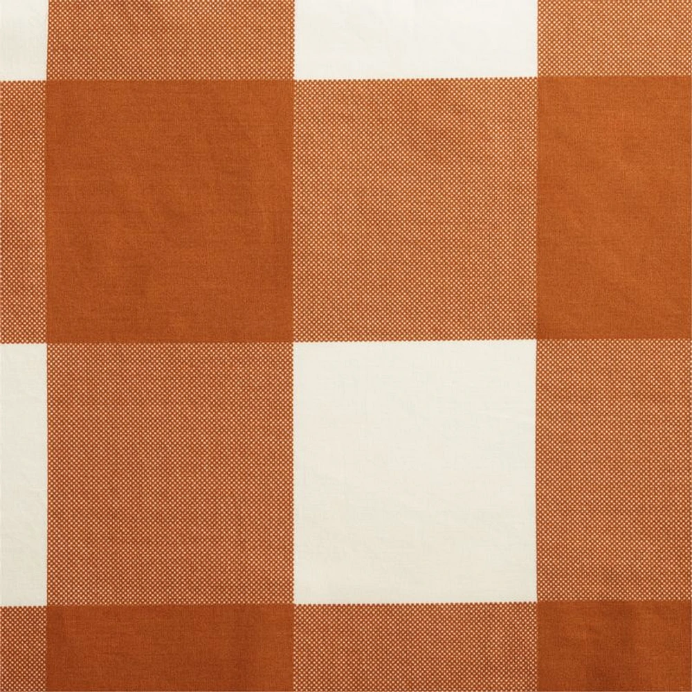Terracotta Buffalo Check Cotton Blackout Window Curtain Panel 44"x63"