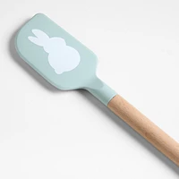 Bunny Dusty Blue Green Silicone and Wood Scraper Spatula