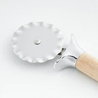 Crate & Barrel Fluted Pastry Cutter Wheel with Beechwood Handle