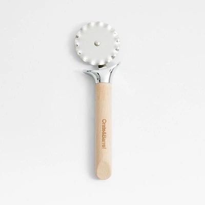 Crate & Barrel Fluted Pastry Cutter Wheel with Beechwood Handle