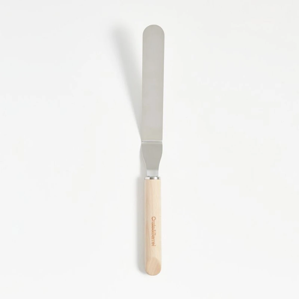 Crate & Barrel Large Offset Spatula with Beechwood handle