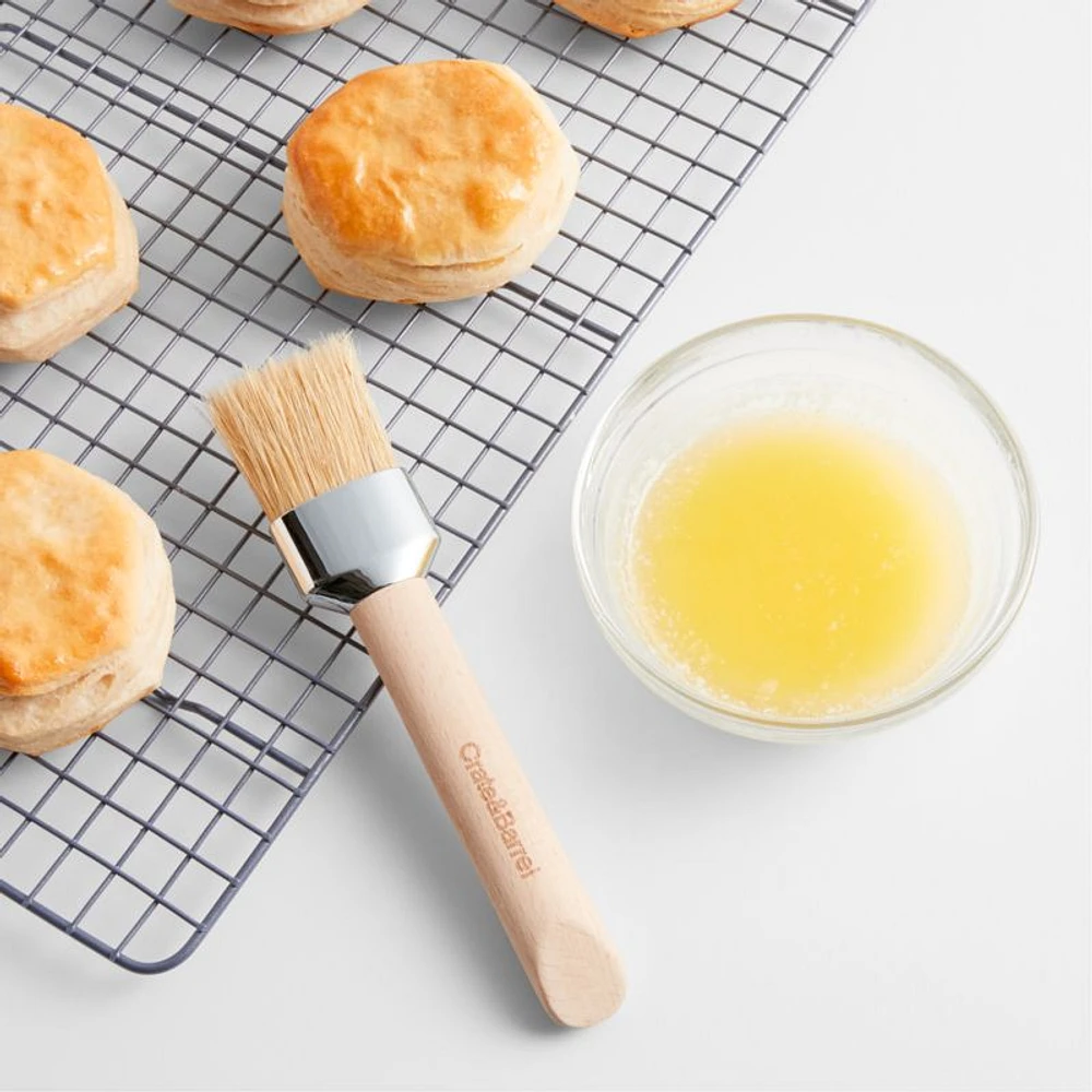 Crate & Barrel Large Pastry Brush with Beechwood Handle