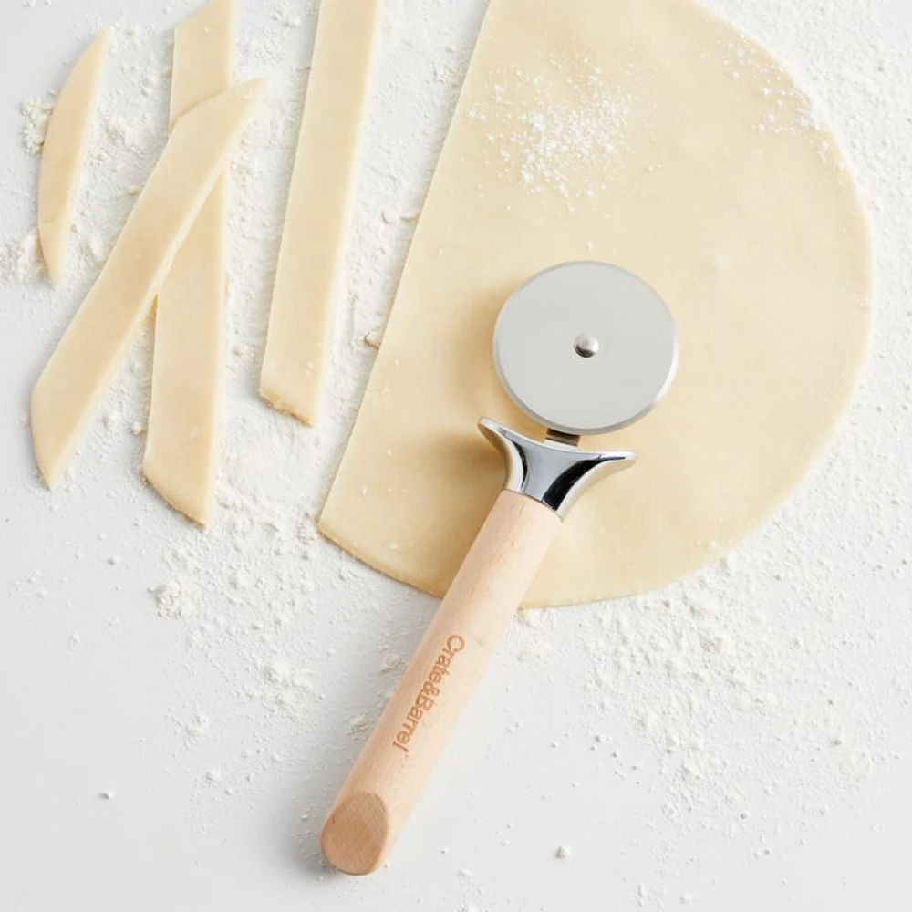 Crate & Barrel Straight Pastry Cutter Wheel with Beechwood Handle
