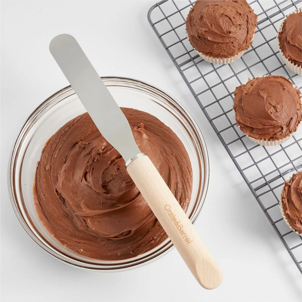 Crate & Barrel Small Straight Icing Spatula with Beechwood Handle