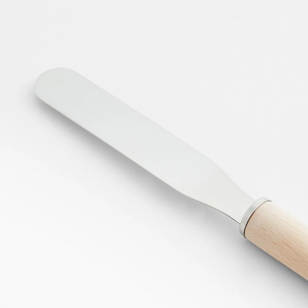 Crate & Barrel Small Straight Icing Spatula with Beechwood Handle