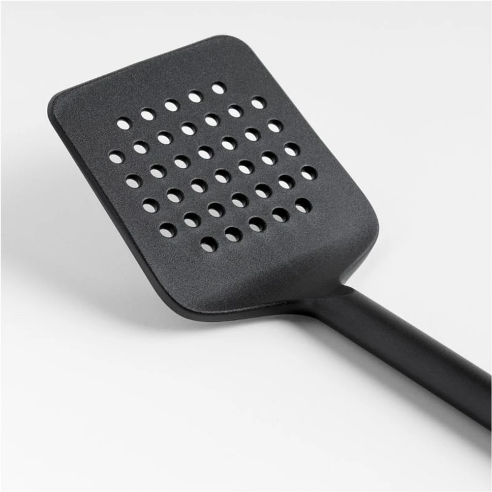 Crate & Barrel Black Nylon Slotted Turner Spatula