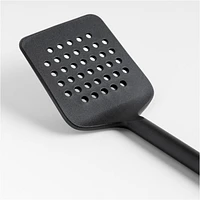 Crate & Barrel Black Nylon Slotted Turner Spatula