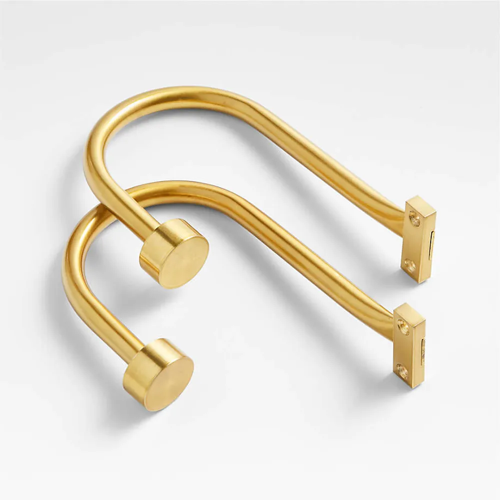 Crate&Barrel Brass Curtain Tiebacks, Set of 2