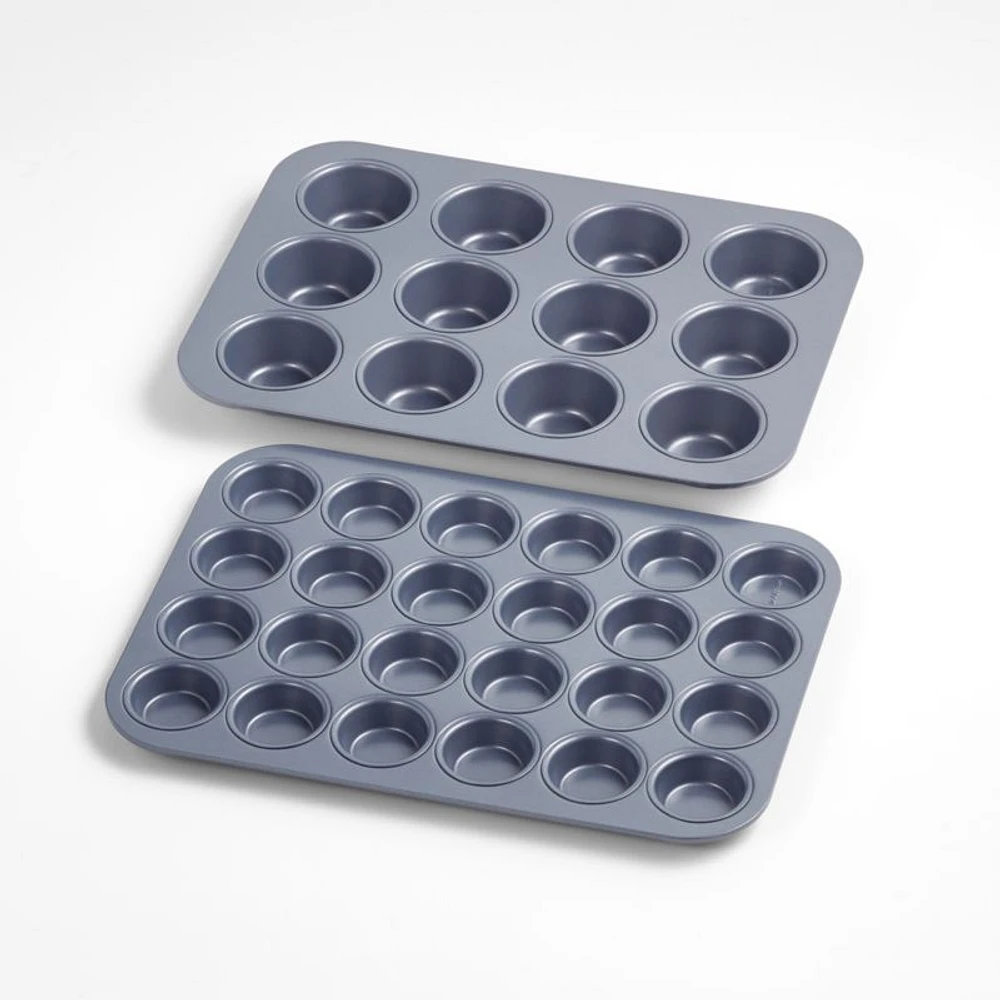 Crate & Barrel Slate Blue 12-Cup Muffin Pan