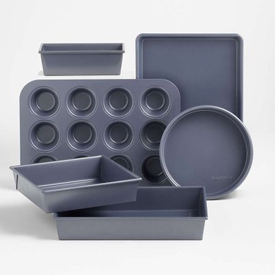 Crate & Barrel Slate Blue Bakeware 6-Piece Set