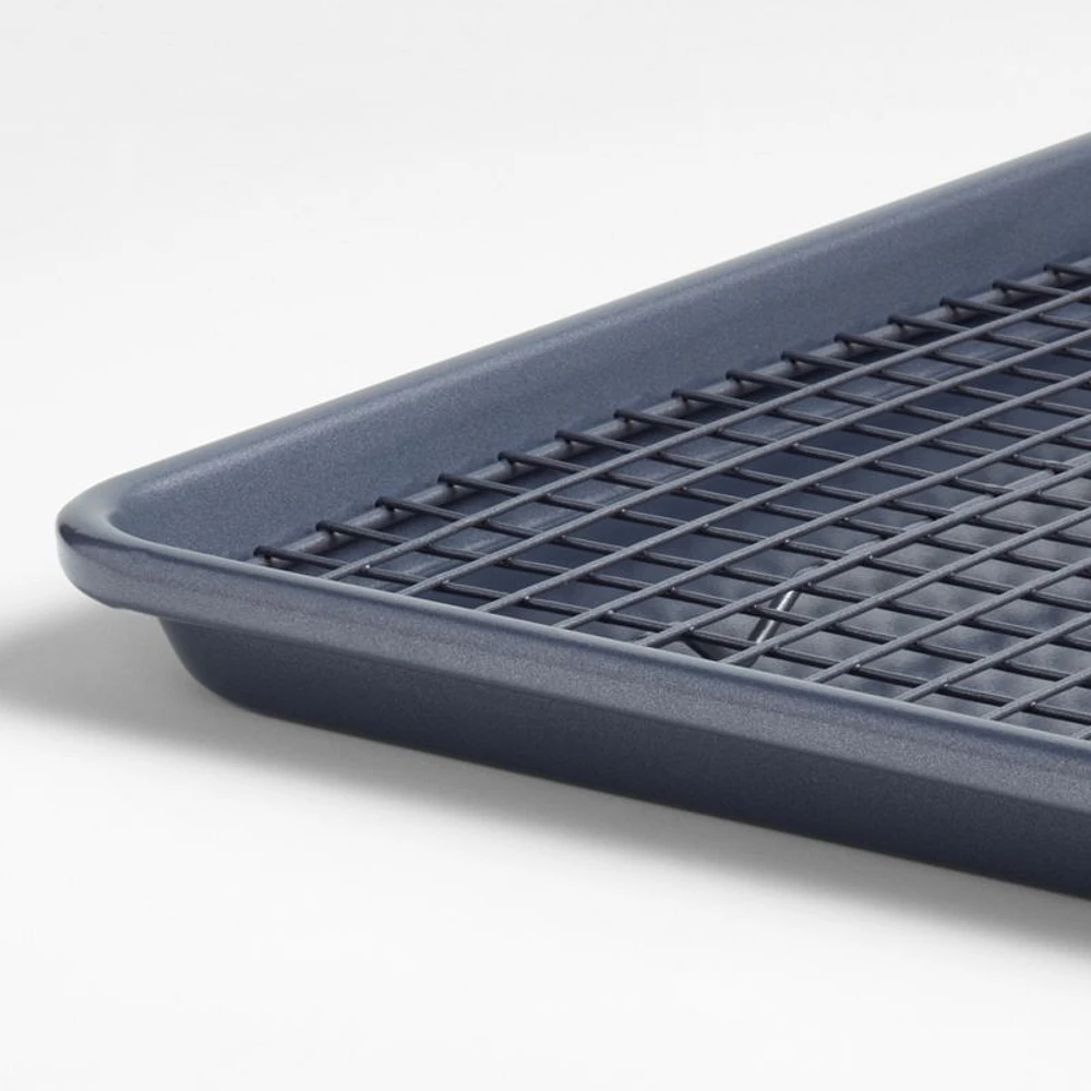 Crate & Barrel Slate Blue Baking Sheet and Cooling Rack Set