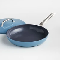 Crate & Barrel EvenCook Ceramic ™ Denim Nonstick 12" Fry Pan with Lid