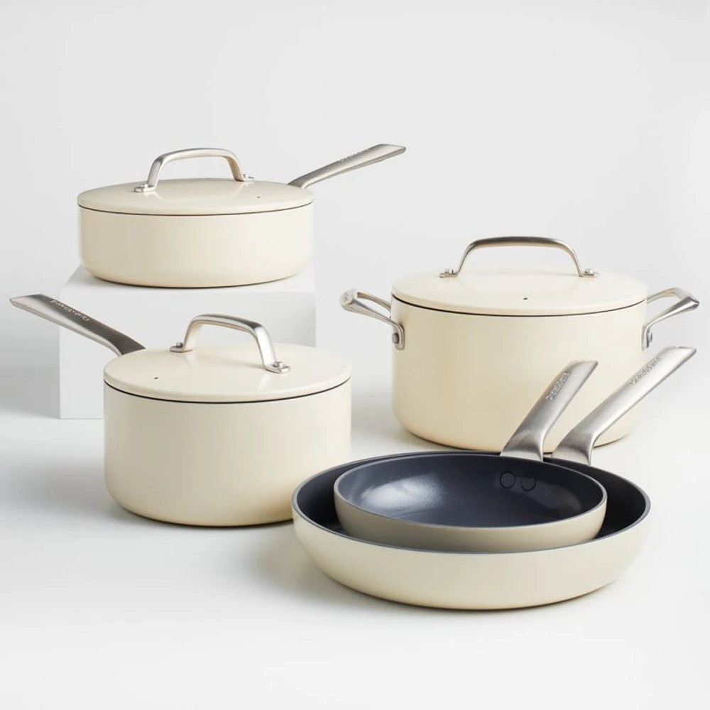 Crate & Barrel EvenCook Ceramic ™ Nonstick 8-Piece Cookware Set with Bonus