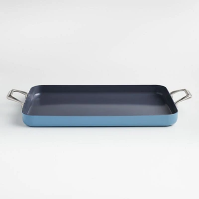 Crate & Barrel EvenCook Ceramic ™ Denim Ceramic Nonstick Double Burner Griddle