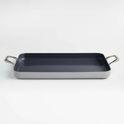 Crate & Barrel EvenCook Ceramic ™ Grey Ceramic Nonstick Double Burner Griddle