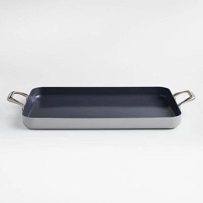Crate & Barrel EvenCook Ceramic ™ Grey Nonstick Double Burner Griddle