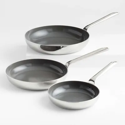 Crate & Barrel EvenCook Core ® Ceramic Non-Stick Fry Pans, Set of 3
