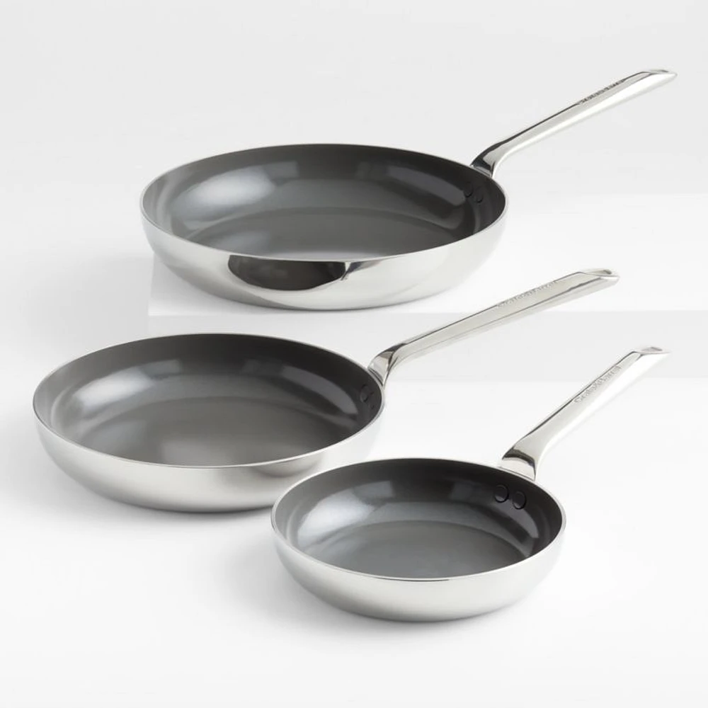 Crate & Barrel EvenCook Core ® Ceramic Non-Stick Fry Pans, Set of 3