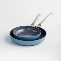Crate & Barrel EvenCook Ceramic ™ Denim Nonstick Fry Pans, Set of 2