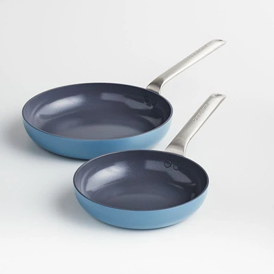 Crate & Barrel EvenCook Ceramic ™ Denim Nonstick Fry Pans, Set of 2