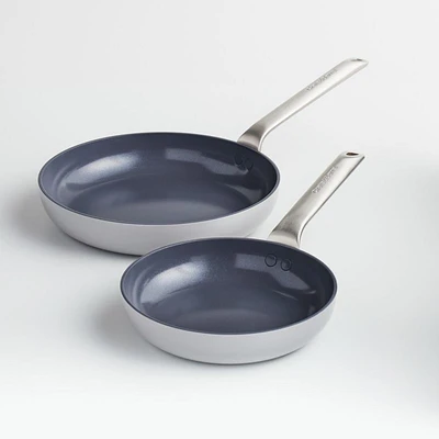 Crate & Barrel EvenCook Ceramic ™ Grey Nonstick Fry Pans, Set of 2