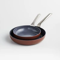 Crate & Barrel EvenCook Ceramic ™ Terracotta Ceramic Nonstick Fry Pans, Set of 2